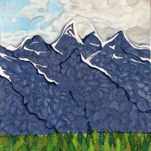 Grand Tetons Mixed Media Piece